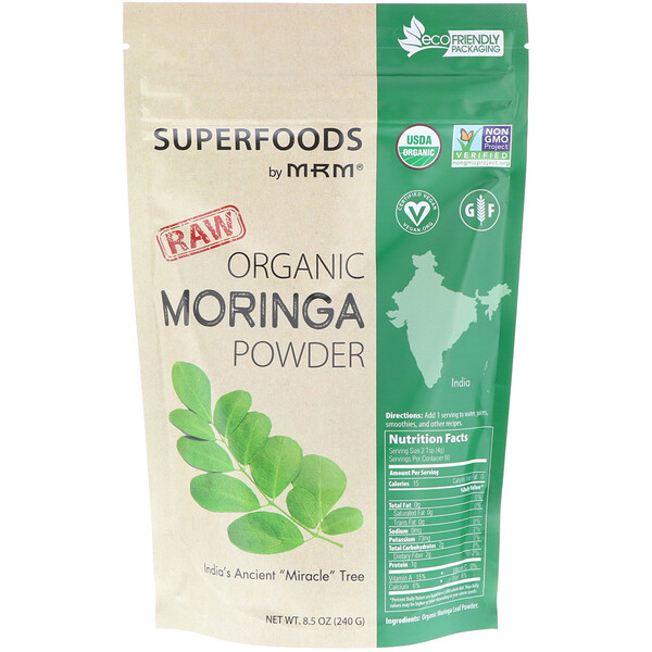 MRM, Raw Organic Moringa Powder, 8.5 oz (240 g)