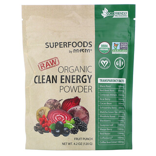 MRM, Raw Organic Clean Energy Powder, Fruit Punch, 4.2 oz (120 g)