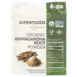 MRM Nutrition, Biologisch Ashwagandha-wortelpoeder, 113 g
