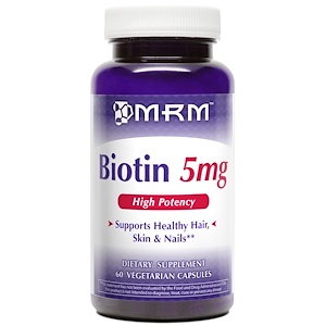 MRM, Биотин, 5 мг, 60 вегетарианских капсул