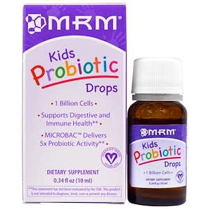 MRM, Пробиотические капли для детей, 0,34 жидкие унции (10 мл)