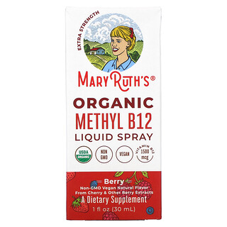 MaryRuth Organics, 有機甲基 B12 液體噴霧，特強型，漿果味，1 液量盎司（30 毫升）