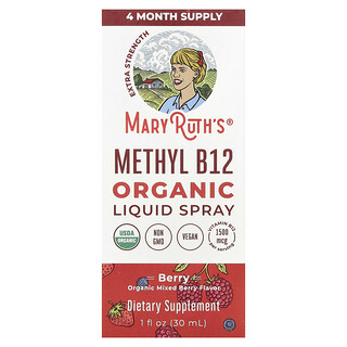 MaryRuth's, Organic Methyl B12 Liquid Spray, Flüssig-Bio-Methyl-B12-Spray, Beere, 1.500 mcg, 30 ml (1 fl. oz.)