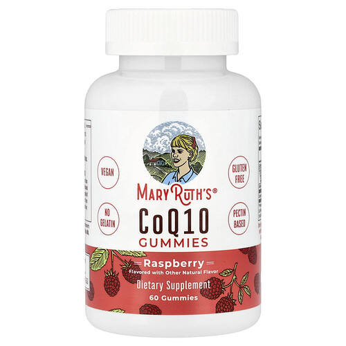 Maryruth's CoQ10 Gummies, Raspberry, 60 Gummies (60 mg per Gummy)