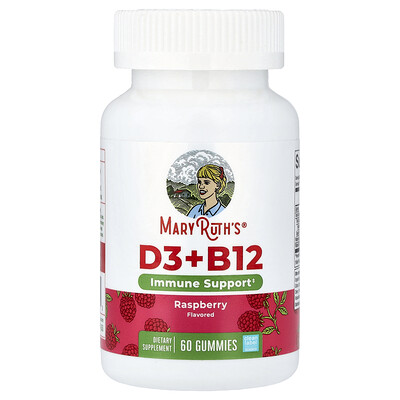 Product Image for MaryRuth's, D3 + B12 Gummies, Raspberry, 60 Gummies