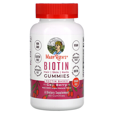 

MaryRuth Organics Biotin Gummies Goji Berry 60 Gummies