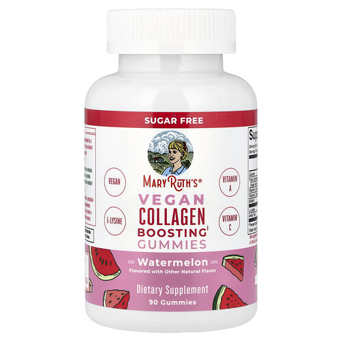 Maryruth's Vegan Collagen Boosting Gummies, Sugar Free, Watermelon, 90 Gummies