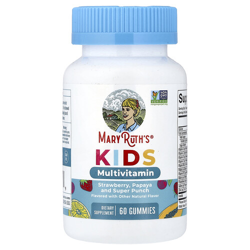 MaryRuth's, Kids Multivitamin Gummies, Multivitamin-Fruchtgummis für Kinder, Erdbeere, Papaya und Super Punch, 60 Fruchtgummis