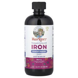 MaryRuth's, 植物性液体鉄分、4歳以上のお子様向け、ベリー、450ml（15.22液量オンス）