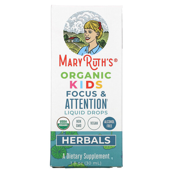 Herbals，兒童專注力和注意力有機液體滴劑，1 液量盎司（30 毫升）
