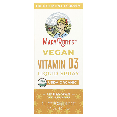 Maryruth's Vegan Vitamin D3 Liquid Spray, Unflavored, 1 fl oz (30 ml)