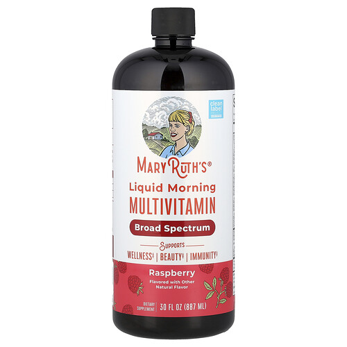 MaryRuth's, Liquid Morning Multivitamin, flüssiges Multivitamin für den Morgen, Himbeere, 887 ml (30 fl. oz.)