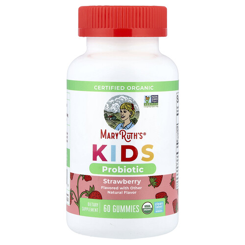 MaryRuth's, Organic Kids Probiotic Gummies, probiotische Bio-Fruchtgummis, Erdbeere, 60 Fruchtgummis