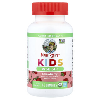 MaryRuth's, Organic Kids Probiotic Gummies, Strawberry, 60 Gummies