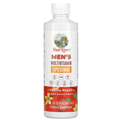 MaryRuth Organics Men's Multivitamin Liposomal Vanilla Peach 15.22 fl oz (450 ml)