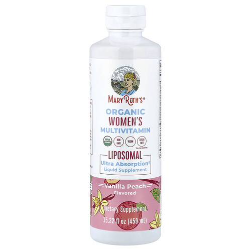 Maryruth's Organic Women's Multivitamin Liposomal, Vanilla Peach, 15.22 fl oz (450 ml)