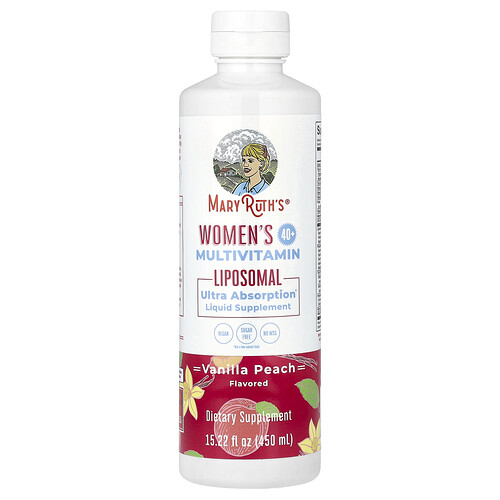 Maryruth's Women's 40+ Multivitamin Liposomal, Vanilla Peach, 15.22 fl oz (450 ml)