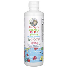Organic Kids, ліпосомальні мультивітаміни для дітей віком 4–13 років, полуниця, вишня й ваніль, 450 мл (15,22 рідк. унції)