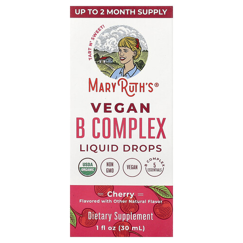 Maryruth's Vegan B Complex Liquid Drops, Cherry, 1 fl oz (30 ml)