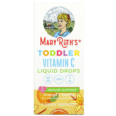 

MaryRuth Organics Toddler Vitamin C Liquid Drops 1-3 Years Orange + Vanilla 1 fl oz (30 ml)