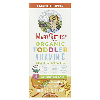 MaryRuth's, Organic Toddler Vitamin C Liquid Drops, 1-3 Years, Orange Vanilla, 15 mg, 1 fl oz (30 ml)