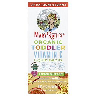MaryRuth's, Organiske C-vitamindråper for småbarn, 1-3 år, oransje vanilje, 1 fl oz (30 ml)