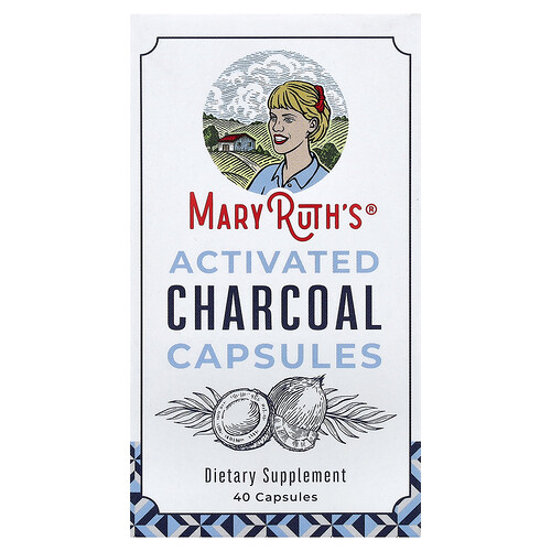 Maryruth's Activated Charcoal Capsules, 40 Capsules (475 mg per Capsule)