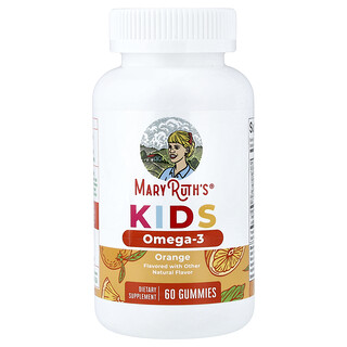 MaryRuth's, Kids Omega-3 Gummies, Ages 4+, Orange, 60 Gummies