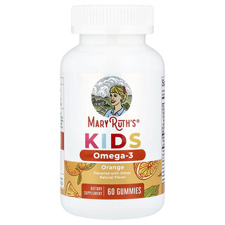 MaryRuth's, Kids Omega-3 Gummies, Ages 4+, Orange, 60 Gummies