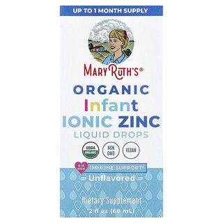 MaryRuth's, Organic Infant Ionic Zinc Liquid Drops, 6-12 Months, Unflavored, 2 fl oz (60 ml)