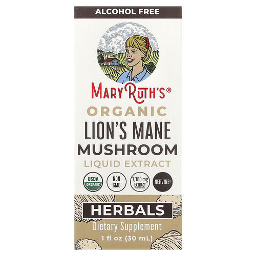 Maryruth's Organic Lion's Mane Mushroom Liquid Extract, Alcohol Free, 1 fl oz (30 ml)