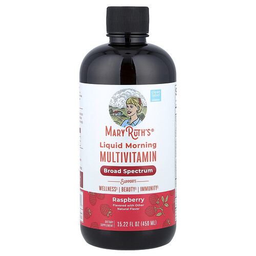 MaryRuth's, Liquid Morning Multivitamin, Raspberry, 15.22 fl oz (450 ml)