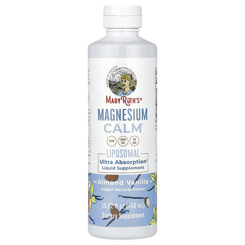 Maryruth's Magnesium Calm Liposomal, Almond Vanilla, 15.22 fl oz (450 ml)