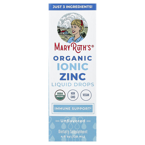MaryRuth's, Organic Ionic Zinc Liquid Drops, flüssige Tropfen mit ionischem Bio-Zink, geschmacksneutral, 120 ml (4 fl. oz.)