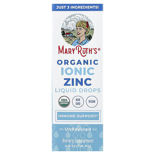 MaryRuth's, Organiska joniska zinkkvätskedroppar, utan smak, 120 ml