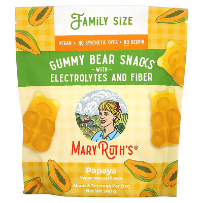 

MaryRuth Organics Мармеладные снеки с электролитами и клетчаткой, папайя, 240 г