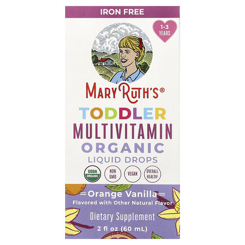 MaryRuth's, Bio-Multivitamin-Flüssigtropfen für Kleinkinder, 1–3 Jahre, Orange-Vanille, 60 ml
