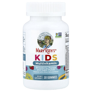 MaryRuth's, Gomitas multivitamínicas para niños, Fresa, papaya y superponche, 30 gomitas