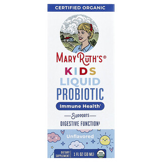 MaryRuth's, Organic Kids Liquid Probiotic, 4 + Years, Unflavored, 2 Billion CFU, 1 fl oz (30 ml)
