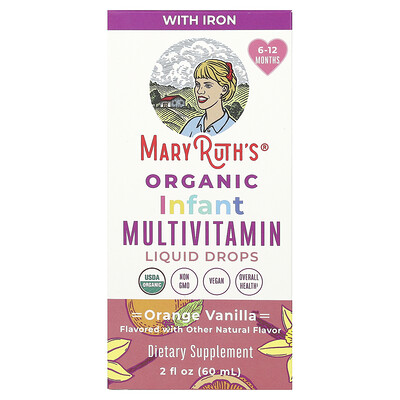 Product Image for MaryRuth's, Organic Infant Multivitamin Liquid Drops, 6 - 12 Months, Orange Vanilla, 2 fl oz (60 ml)