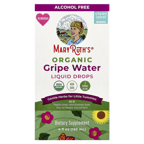 MaryRuth's, Organic Gripe Water Liquid Drops, flüssige Bio-Grippe-Wassertropfen, für Neugeborene und Babys, 120 ml (4 fl. oz.)