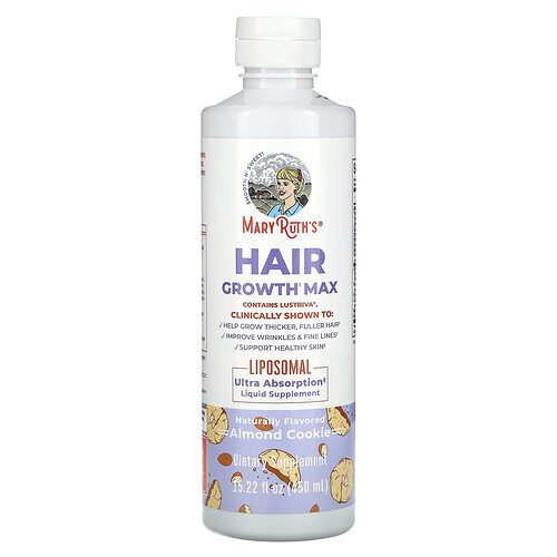Maryruth's Hair Growth Max Liposomal, Almond Cookie, 15.22 fl oz (450 ml)