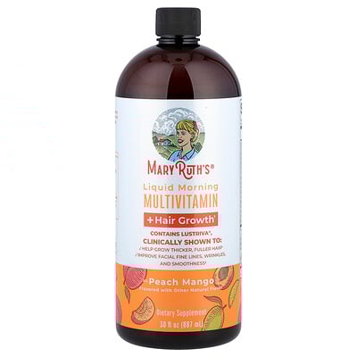 Product Image for MaryRuth's, Liquid Morning Multivitamin + Hair Growth, Peach Mango, 30 fl oz (887 ml)