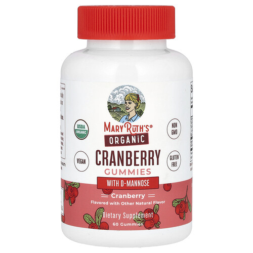 MaryRuth's, Organic, Cranberry Gummies with D-Mannose, Bio-Cranberry-Fruchtgummis mit D-Mannose, 60 Fruchtgummis