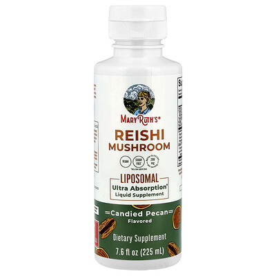 MaryRuth's, Hongo reishi liposomal, Pacanas confitadas, 225 ml (7,6 oz. líq.)
