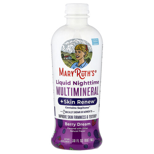 MaryRuth's, Multimineral líquido para la noche y renovación de la piel, Sueño de bayas, 887 ml (30 oz. líq.)