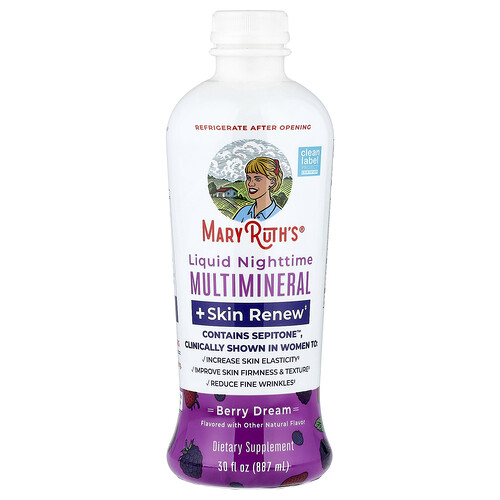 MaryRuth's, Liquid Nighttime Multimineral + Skin Renew, Berry Dream, 30 fl oz (887 ml)