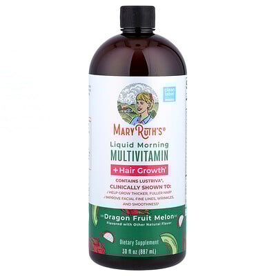 Product Image for MaryRuth's, Liquid Morning Multivitamin + Hair Growth, Dragon Fruit Melon, 30 fl oz (887 ml)