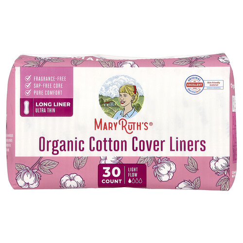 MaryRuth's, Bio-Baumwolle-Liner, Long Ultra Thin, Light Flow, 30 Liner