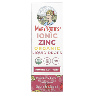 MaryRuth's, Organske ionske tekuće kapi cinka, jagoda i limun, 3 mg, 120 ml
